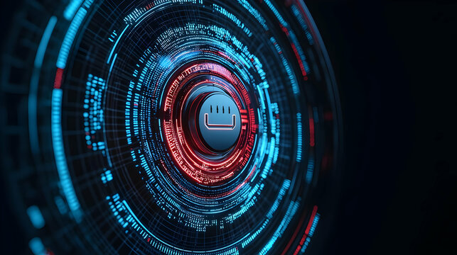 Futuristic Digital Interface With Glowing Circle