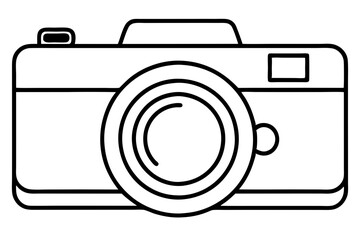 digital camera line art silhouette vector illustration