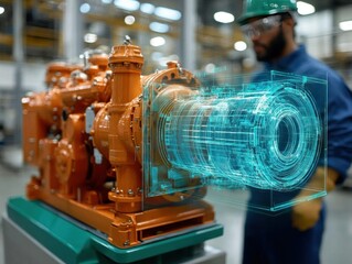 Industrial Machinery Modern Technology Digital Twin