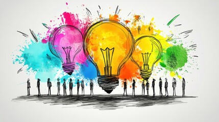 A marketing team brainstorming ideas, collaborative effort, creative thinking