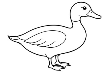 duck line art silhouette vector illustration
