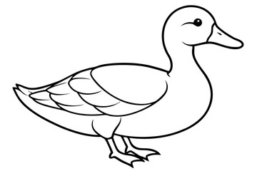 duck line art silhouette vector illustration