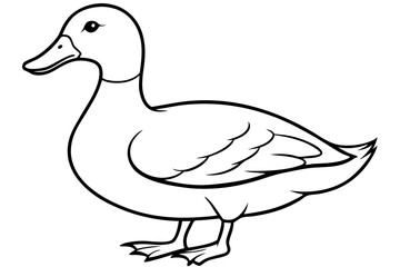 duck line art silhouette vector illustration