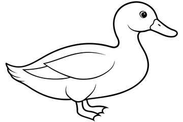 duck line art silhouette vector illustration