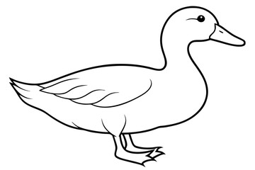 duck line art silhouette vector illustration