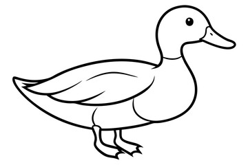 duck line art silhouette vector illustration