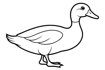 duck line art silhouette vector illustration
