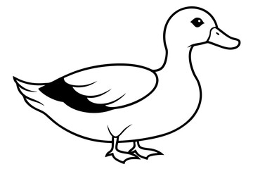 duck line art silhouette vector illustration