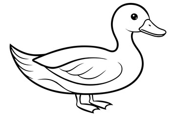 duck line art silhouette vector illustration