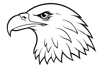 eagle head line art silhouette vector illustration