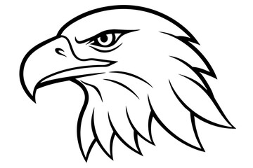 eagle head line art silhouette vector illustration