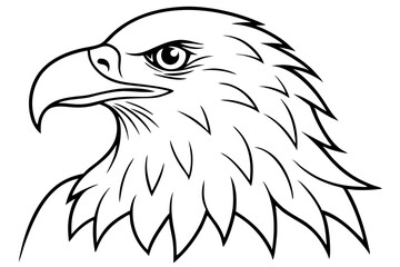 eagle head line art silhouette vector illustration