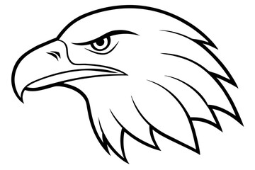 eagle head line art silhouette vector illustration