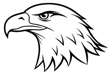 eagle head line art silhouette vector illustration