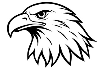 eagle head line art silhouette vector illustration