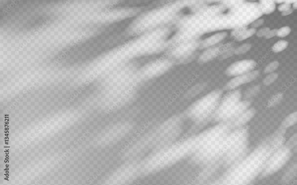 Sticker abstract shadow overlay from foliage on a transparent background.