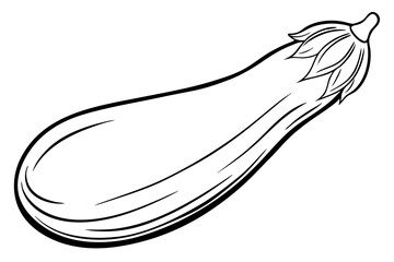 eggplant line art silhouette vector illustration