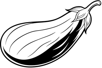 eggplant line art silhouette vector illustration