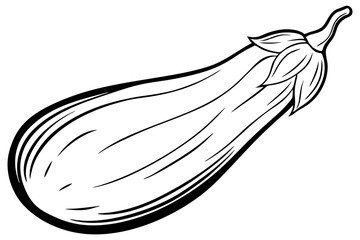 eggplant line art silhouette vector illustration