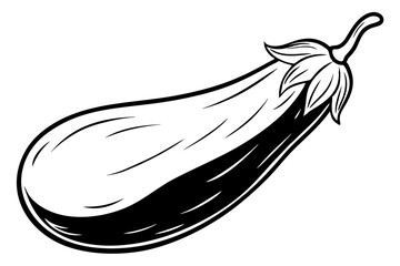 eggplant line art silhouette vector illustration