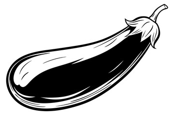 eggplant line art silhouette vector illustration