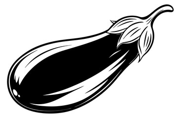 eggplant line art silhouette vector illustration