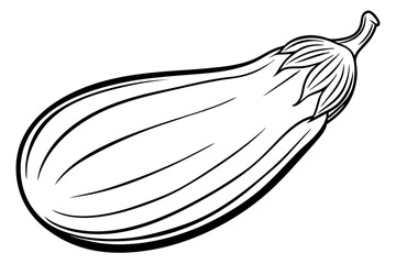 eggplant line art silhouette vector illustration