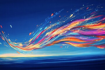 Abstract Flight of Colors, Kites flying