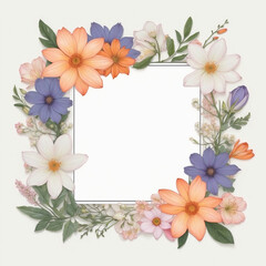 wooden frame with flowers