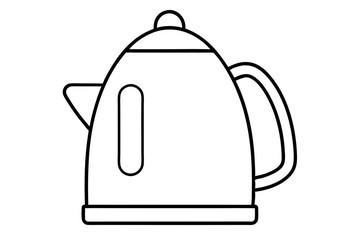 electric kettle line art silhouette vector illustration