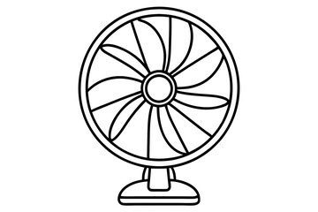 electric fan line art silhouette vector illustration
