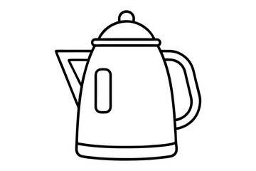 electric kettle line art silhouette vector illustration