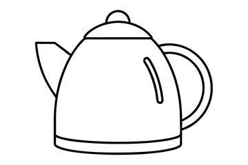 electric kettle line art silhouette vector illustration