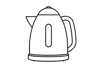 electric kettle line art silhouette vector illustration