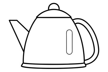 electric kettle line art silhouette vector illustration