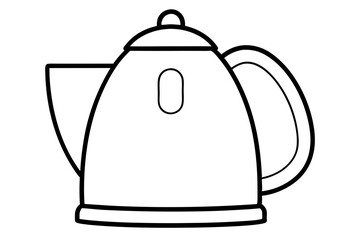 electric kettle line art silhouette vector illustration
