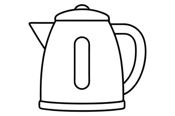 electric kettle line art silhouette vector illustration
