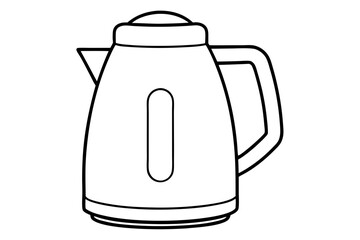 electric kettle line art silhouette vector illustration