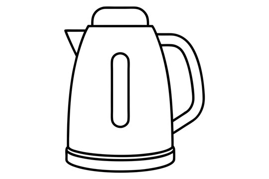 recommend clip art: electric kettle line art silhouette vector illustration