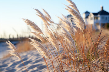 Thriving in harshest of conditions, sea oats proudly flaunt their elegant shapes, weathered textures, and vital role in preserving stability of sandy landscapes, making them truly one of a kind
