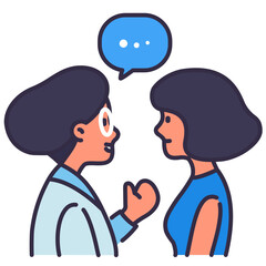 Fototapeta premium Doctor and Patient consultation cartoon character vector illustration