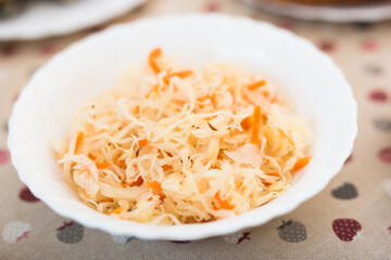 Delicious crispy sauerkraut in a bowl