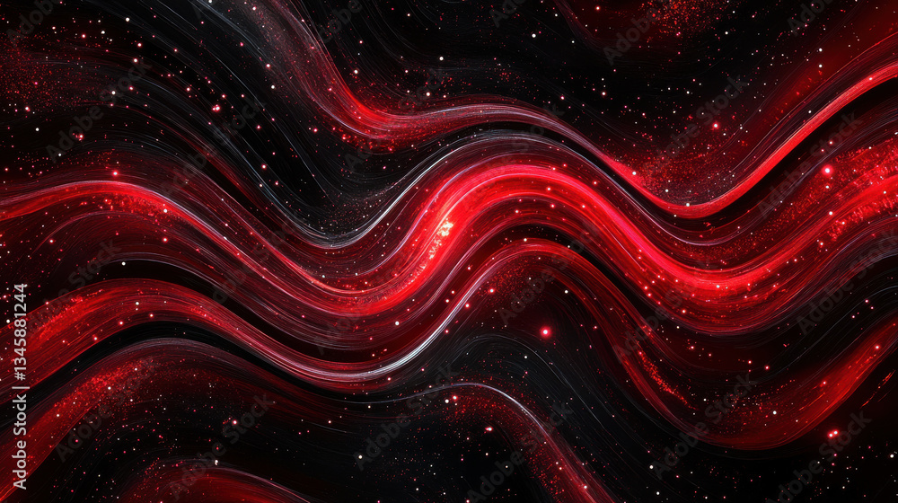 Poster abstract background of high energy red plasma waves create dynamic sci fi background