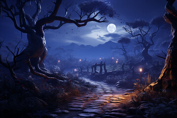 Under enchanting moonlight, valley beauty becomes even more as it bathes surroundings radiant glow, conjuring alluring shadows that dance and weave, ultimately crafting an atmosphere of tranquility an