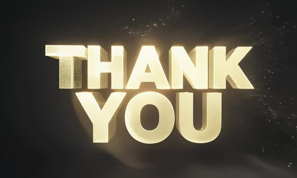 3d animated text thank you, 4k resolution recording, ai generated