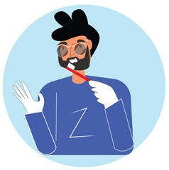 boy brushing his teeth vector design clean and latest