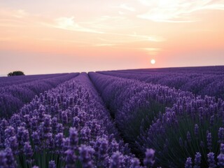 Fototapeta premium Lavender Field at Sunset