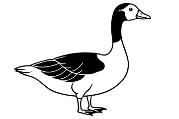 goose line art silhouette vector illustration
