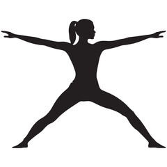 Fototapeta premium Silhouette of a Woman in Meditation, Yoga A Woman in Lotus Position, Silhouette of a Yoga Practitioner