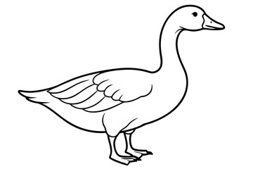 goose line art silhouette vector illustration